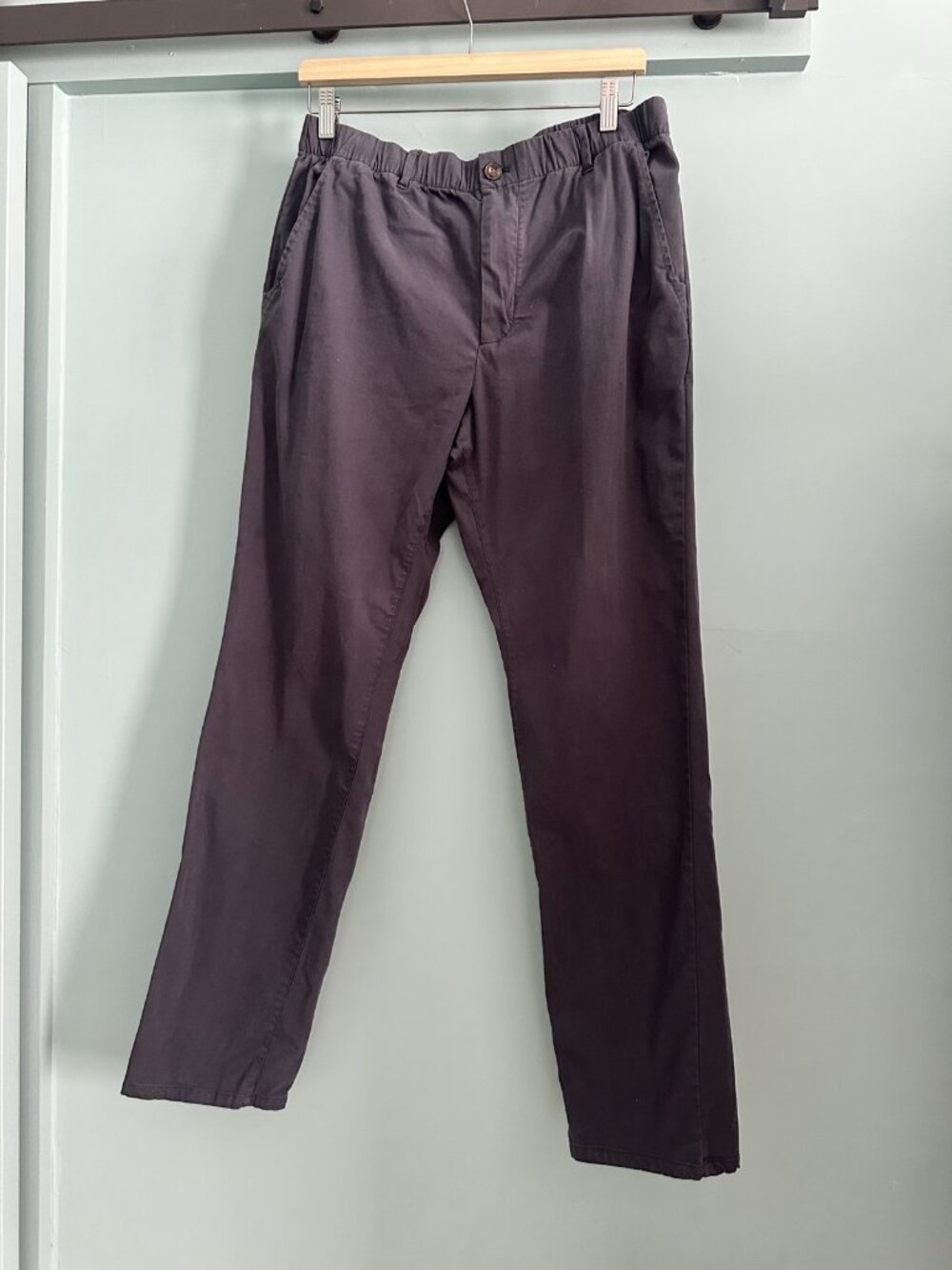 Marine Layer Dark Blue Straight Leg Trousers